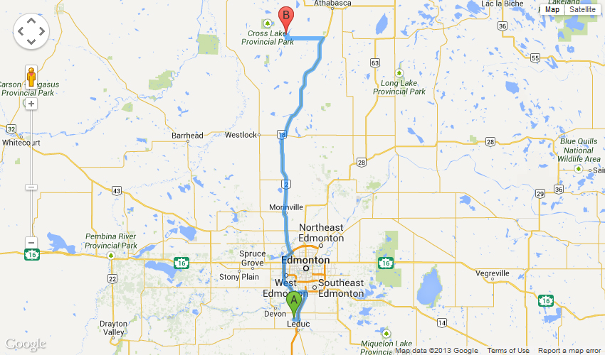 Driving Directions from Edmonton
